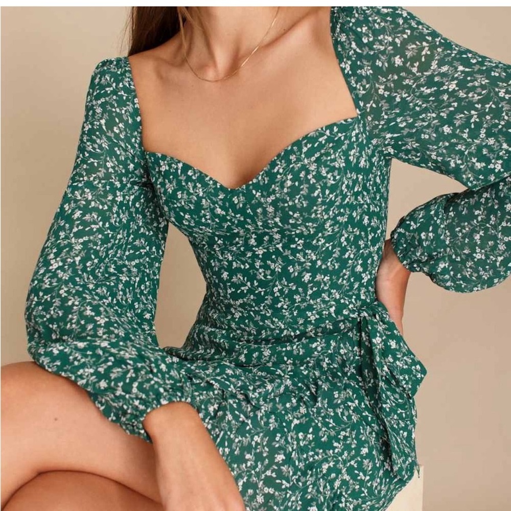 Reformation Cammie Dress Green Size 8